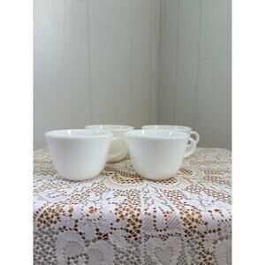 Vintage  Corningware Milk Glass Tea Cups, Set of 4